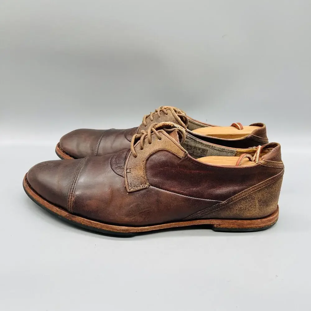 Timberland Boot Company Shoes Mens 8 Brown Leather Cap Toe Derby Oxford Dress